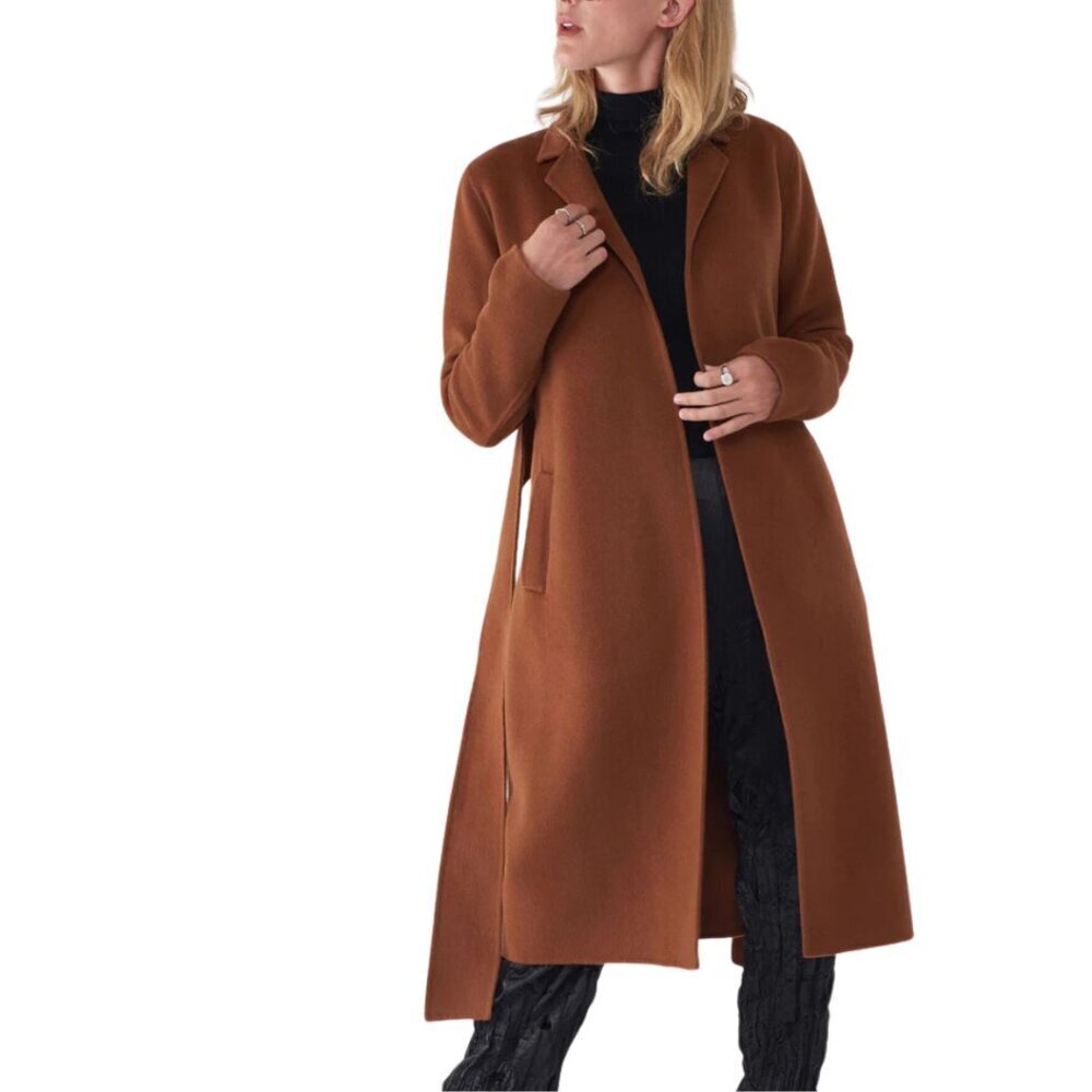 Sosken Joie Tobacco Wool Tie Front Coat 1X - Picture 4 of 8